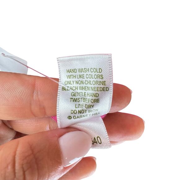 Garnet Hill Hot Pink Crinkle Gauze 100% Cotton Maxi Dress Long Beachy Coverup - Picture 11 of 13